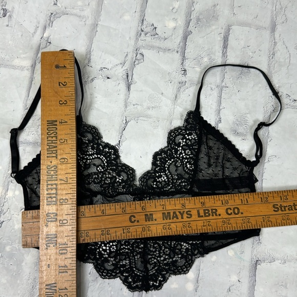 Nasty Gal Sheer Lace Bralette Unlined Longline Adjustable Straps - Picture 8 of 8